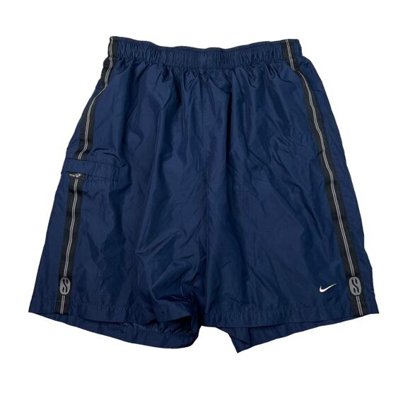 Nike VTG Y2K Mesh Liner Hybrid Running Swim Shorts Navy Blue Mens XL - Picture 1 of 7